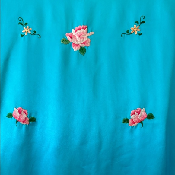 Floral Embroidered Asian Style Coat/Long Tunic - by Red Clouds - Size 40 (Med?) - Picture 10 of 10